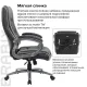 Кресло руководителя PREMIUM Strong HD-009, НАГРУЗКА до 200 кг, экокожа черная, ткань серая. Фото товара с разных ракурсов.