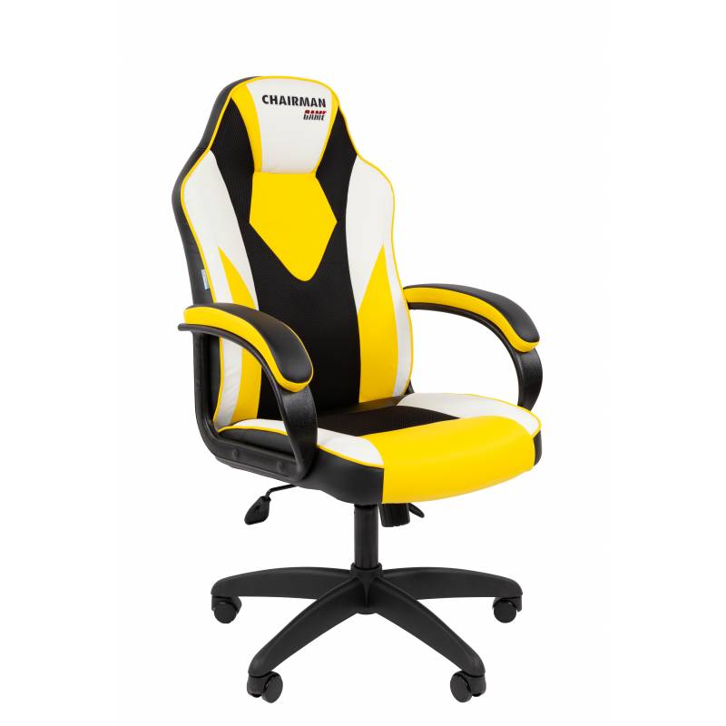 Игровое кресло Chairman Game 17 Россия экокожа черный/желтый/белый главное фото