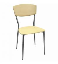 Стул для столовых, кафе, дома РС23, серебристый каркас, экокожа бежевая