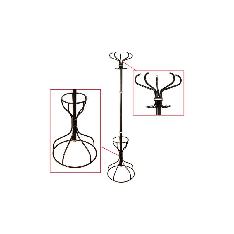 Вешалка-стойка Ажур-3Ф, 1,9 м, основание 46 см, 5 крючков+место для зонтов, металл, черная главное фото